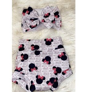 Minnie Mouse bummie & headwrap set